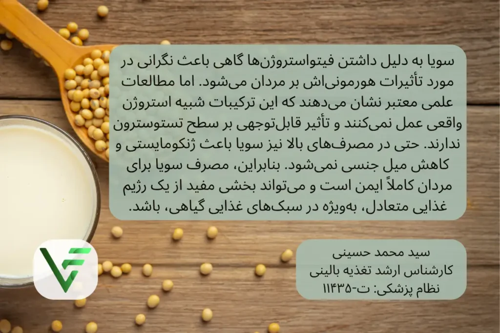 سویا و تستسترون ویتامین فیت